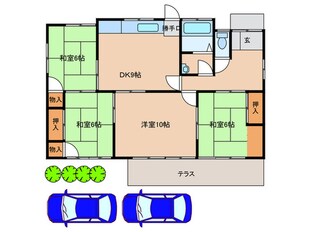 朝野貸家の物件間取画像